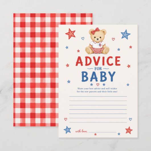 Ratschlag für Baby Mädchen Karte (Vorne/Hinten)