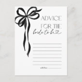 Ratschlag für das Brautparty des Bride Black Bow Postkarte (Vorderseite)