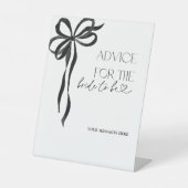 Ratschlag für das Brautparty des Bride Black Bow Sockelschild (Vorderseite)