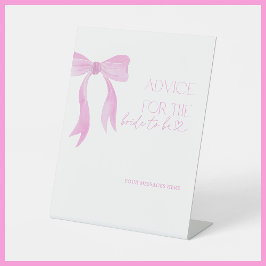Ratschlag für das Brautparty des Bride Pink Bow Sockelschild