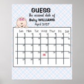 Ratschlag für das Fälligkeitsdatum Baby Girl Poste Poster (Vorne)