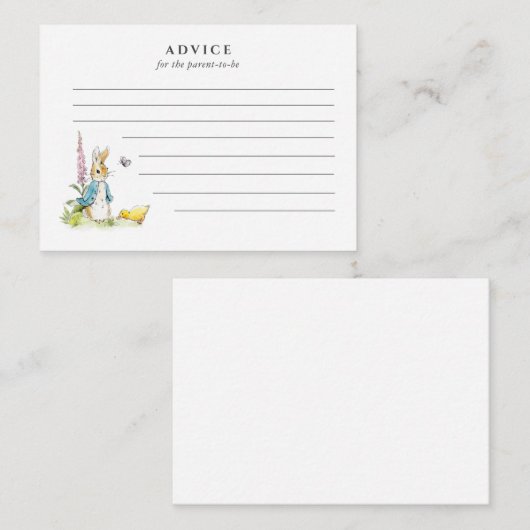 Ratschlag für den Elternteil Peter Rabbit Hinweiskarte (Vorne/Hinten)