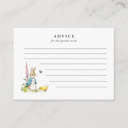 Ratschlag für den Elternteil Peter Rabbit Hinweiskarte (Vorderseite)
