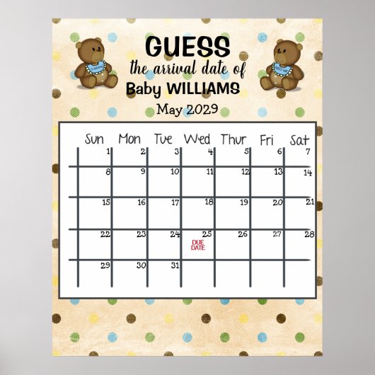 Ratschlag für den Fälligkeitsplan mit Bärenplakat Poster (Vorne)