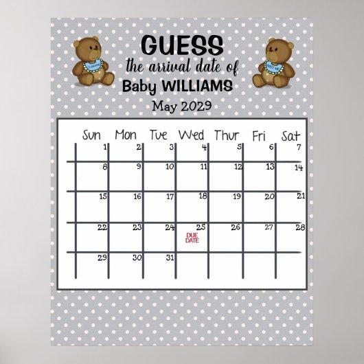 Ratschlag für den Fälligkeitsplan mit Bärenplakat Poster (Vorne)