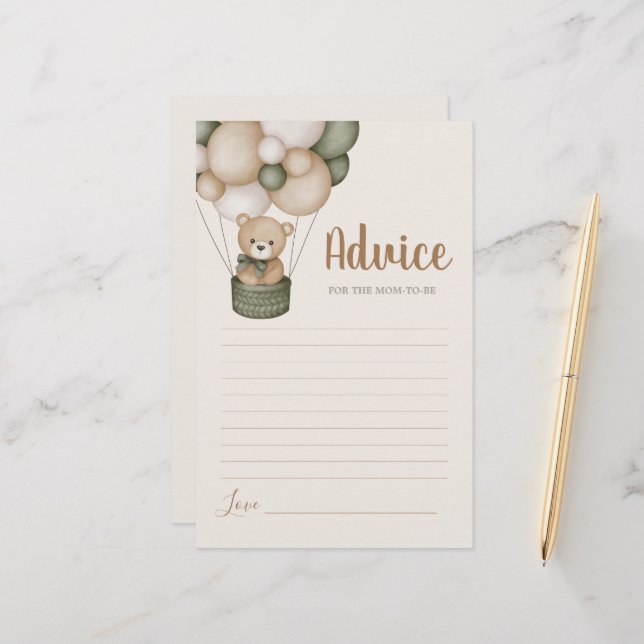 Ratschlag für den grünen Teddy-Bär für die Mama al (Vorderseite/Rückseite Beispiel)