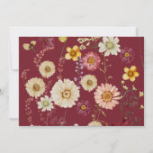 Ratschlag für die rustikale Wildblume der Eltern Dankeskarte (Rückseite)