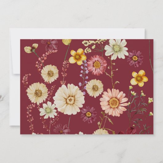 Ratschlag für die rustikale Wildblume der Eltern Dankeskarte (Rückseite)