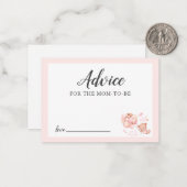 Ratschlag für Mommy Pink Teddy Bear Baby Shower Mitteilungskarte (Vorderseite/Rückseite Beispiel)