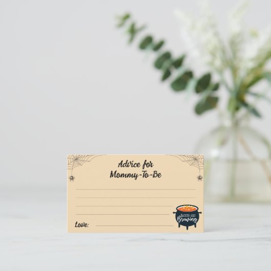 Ratschlag für Mommy-to-be Halloween Twins Baby Sho Begleitkarte (Stehend Vorderseite)