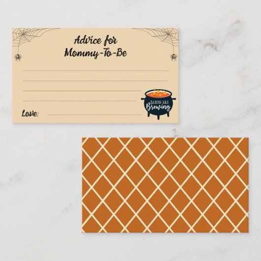 Ratschlag für Mommy-to-be Halloween Twins Baby Sho Begleitkarte (Vorne/Hinten)