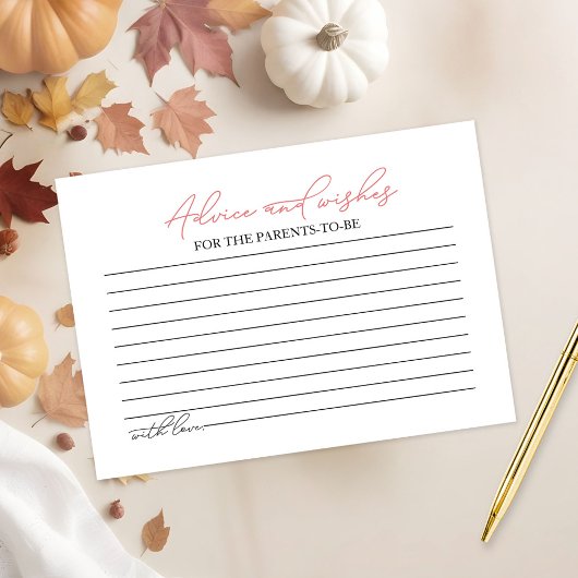 Ratschlag für Pumpkin Fall Baby Dusche Begleitkarte