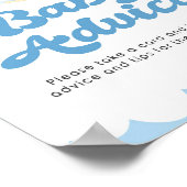 Ratschlag Schild Blue Elephant Boy Baby Shower Pos (Ecke)