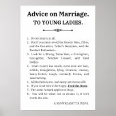 Ratschlag zur Ehe junger Mädchen | Feminist Funny Poster (Vorne)