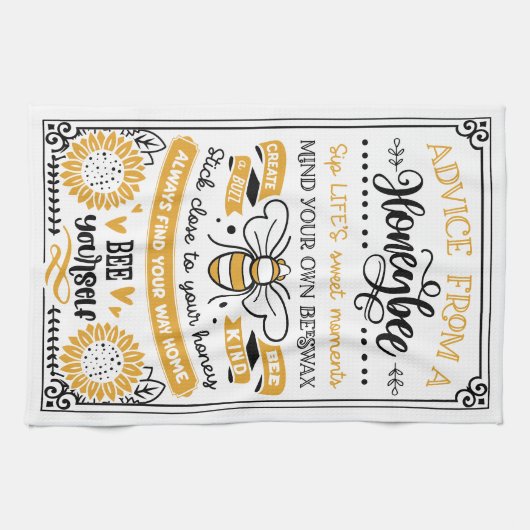 Ratschläge einer Honigbiene Geschirrtuch (Horizontal)
