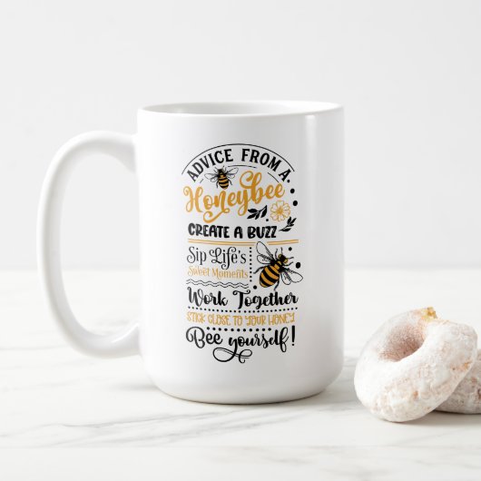 Ratschläge einer Honigbiene Kaffeetasse (Mit Donut)