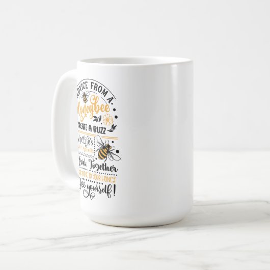 Ratschläge einer Honigbiene Kaffeetasse (Vorderseite Links)