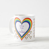 Ratschläge einer Rainbow-Tasse Kaffeetasse (Vorderseite Links)
