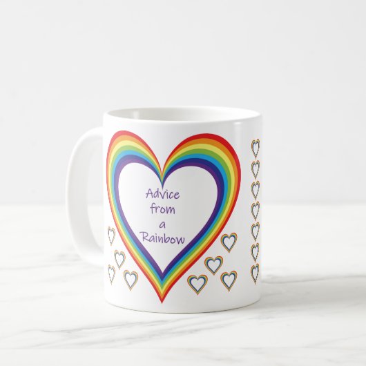 Ratschläge einer Rainbow-Tasse Kaffeetasse (Vorderseite Links)