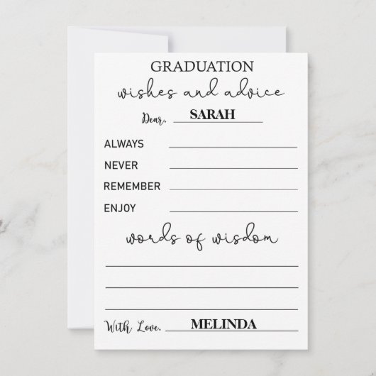 Ratschläge für Abschluss Karten - Ratschläge für H (Vorderseite)