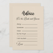 Ratschläge für Braut- und Bauernmandeln Einladung (Vorne/Hinten)