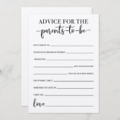 Ratschläge für das Babyduschenspiel der Eltern Programm (Vorne/Hinten)