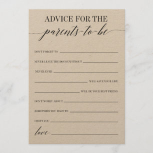 Ratschläge für das Babyduschenspiel der Eltern Programm