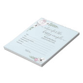 Ratschläge für das glückliche Paar Blume Brautpart Notizblock (Rotiert)