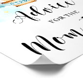 Ratschläge für das Mama-to-be-Schild Heißluftballo Poster (Ecke)