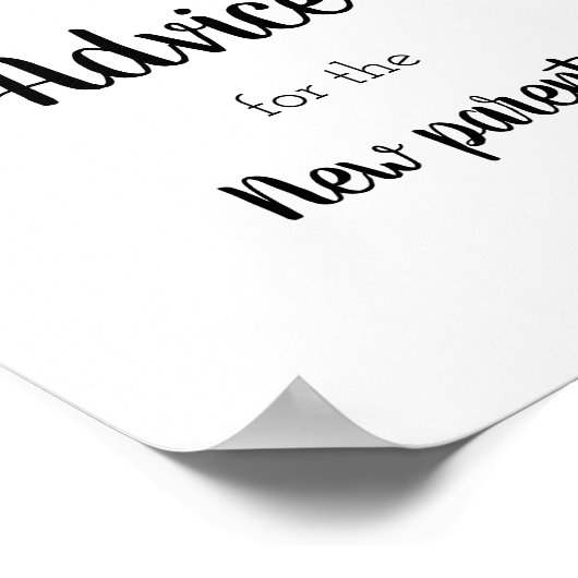 Ratschläge für das neue Elternmädchen Poster (Ecke)