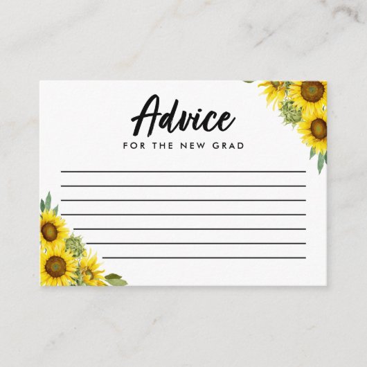 Ratschläge für das neue Grad Sonnenblumen Script M Begleitkarte (Vorderseite)
