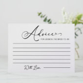 Ratschläge für die Begleitung von Brautpartys Einladung (Stehend Vorderseite)