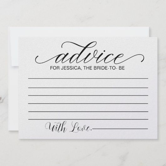 Ratschläge für die Begleitung von Brautpartys Einladung (Vorderseite)