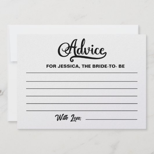 Ratschläge für die Begleitung von Brautpartys Einladung (Vorderseite)