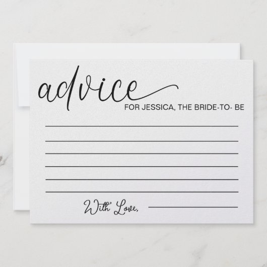 Ratschläge für die Begleitung von Brautpartys Einladung (Vorderseite)