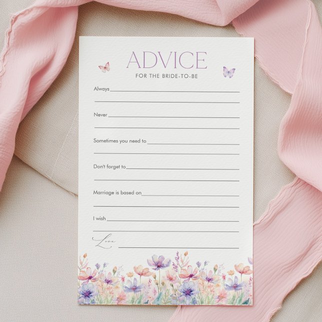 Ratschläge für die Braut Schmetterling Junggeselli (Wildflower Butterfly Bridal Shower Advice for the Bride Game | Lifetime of butterflies)