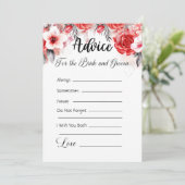 Ratschläge für die Braut und die Gräuel rosa/orang Einladung (Stehend Vorderseite)