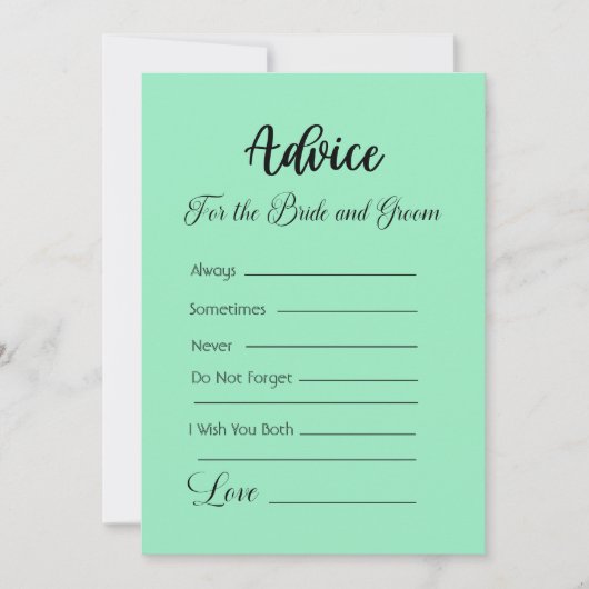 Ratschläge für die Braut und die Grünanlage der Gr Einladung (Vorderseite)