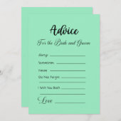 Ratschläge für die Braut und die Grünanlage der Gr Einladung (Vorne/Hinten)