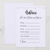 Ratschläge für die Braut- und Straßenbeleuchtung Einladung (Vorne/Hinten)