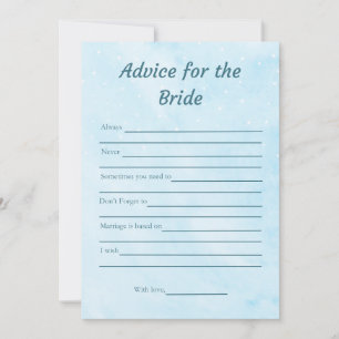 Ratschläge für die Bride Blue Brautparty Game Card Einladung