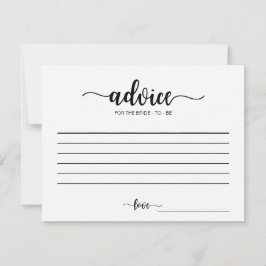 Ratschläge für die Bride Calligraphy Advice Cards Hinweiskarte