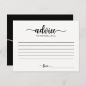 Ratschläge für die Bride Calligraphy Advice Cards Hinweiskarte (Vorne/Hinten)