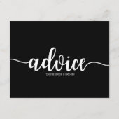 Ratschläge für die Bride Calligraphy Advice Cards Hinweiskarte (Rückseite)