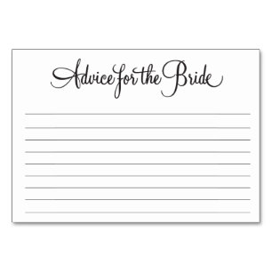 Ratschläge für die Bride Card Tischnummer