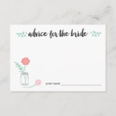 Ratschläge für die Bride Cards | Botanischer Mason Hinweiskarte (Vorderseite)