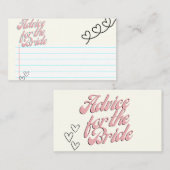 Ratschläge für die Bride Cards Hinweiskarte (Vorne/Hinten)