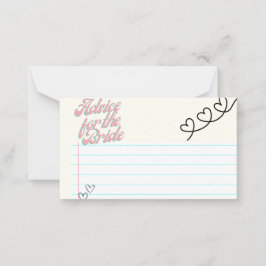 Ratschläge für die Bride Cards Hinweiskarte