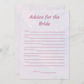Ratschläge für die Bride Soft Brautparty Game Card Einladung (Vorne/Hinten)