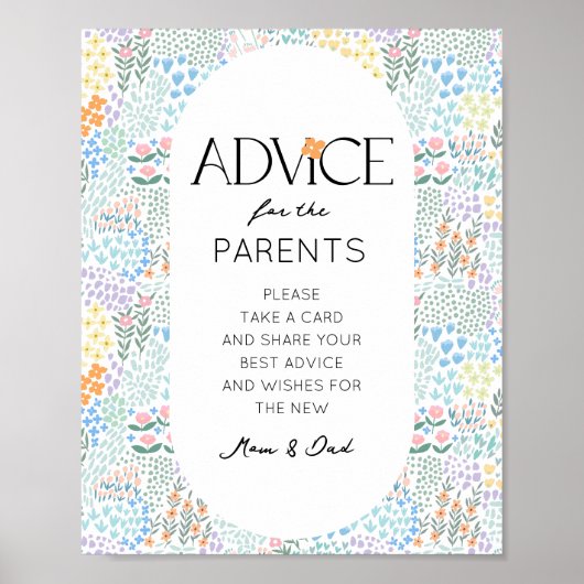 Ratschläge für die Eltern Babyduschdekoration sign Poster (Vorne)